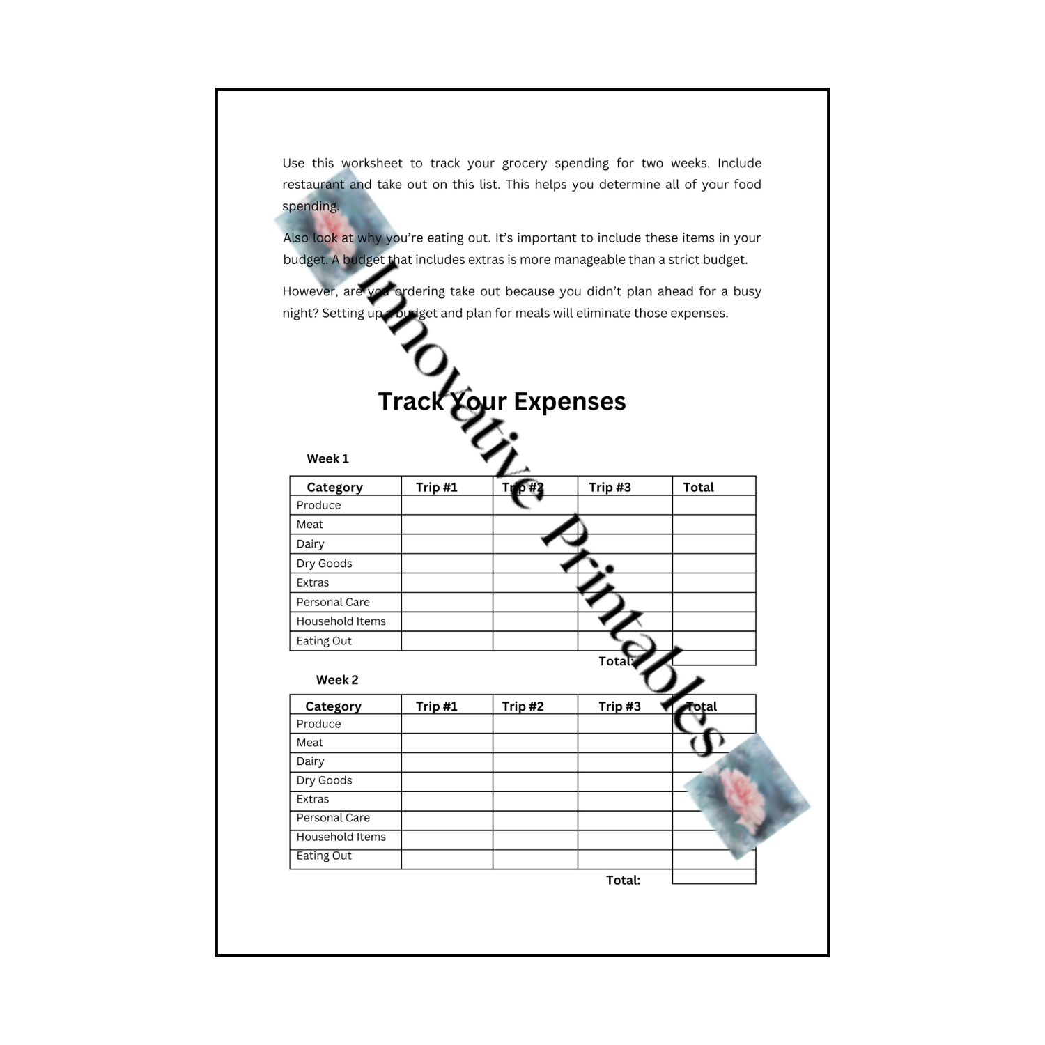 create a grocery budget that works