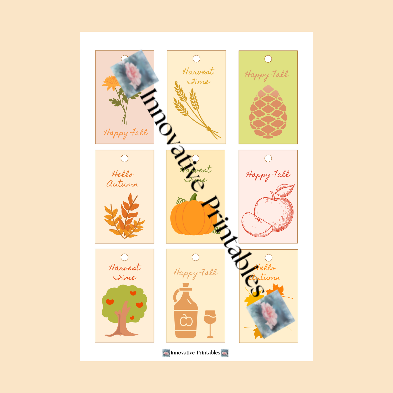 autumn gift tags