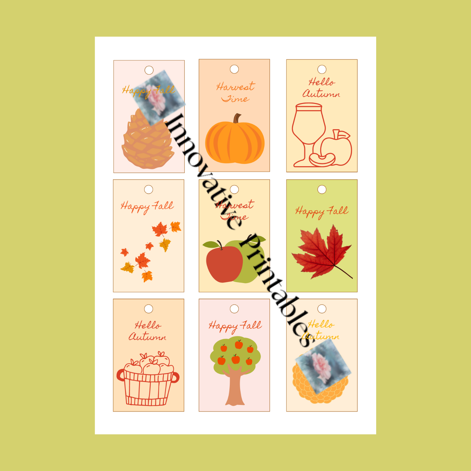 autumn gift tags