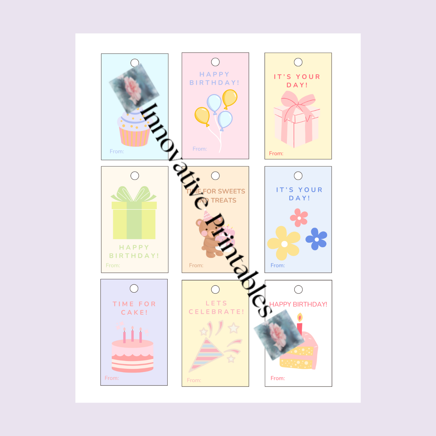 birthday gift tags