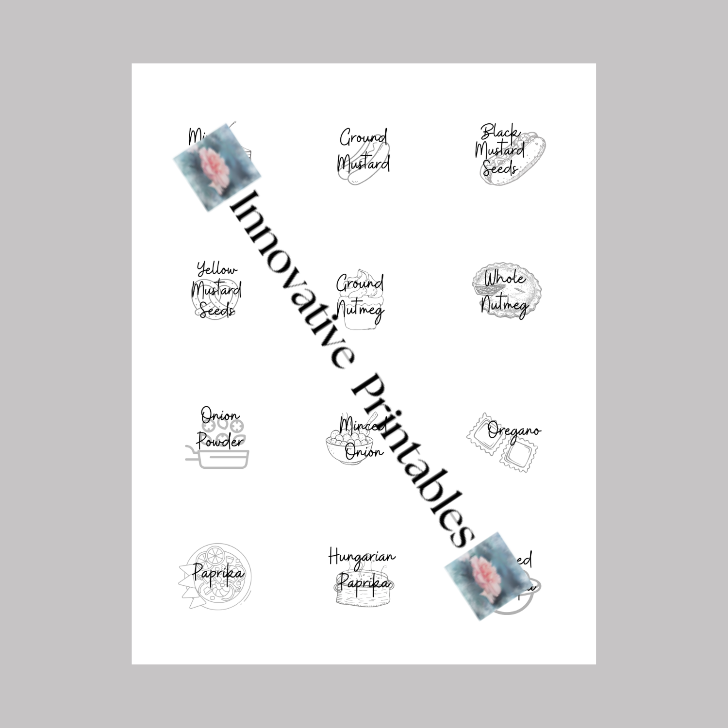 black dessert kitchen label set