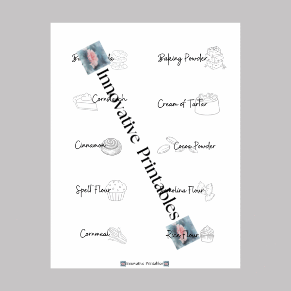 black dessert pantry baking labels