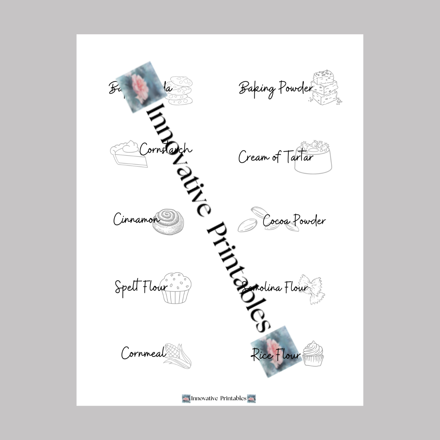 black dessert pantry baking labels