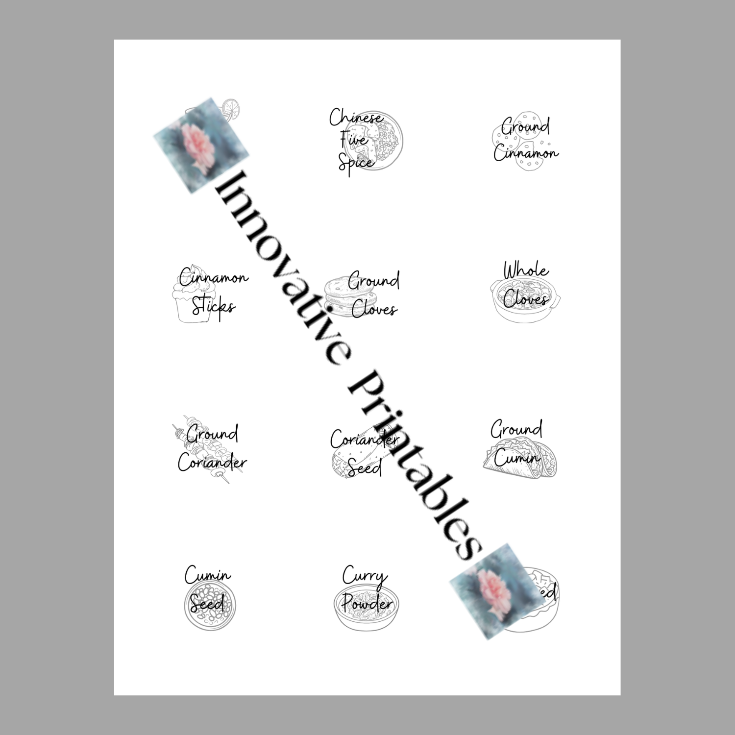 black dessert spice jar labels