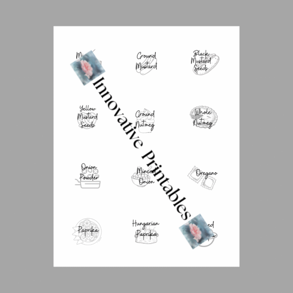 Printable Black Round Spice Jar Labels - Image 4