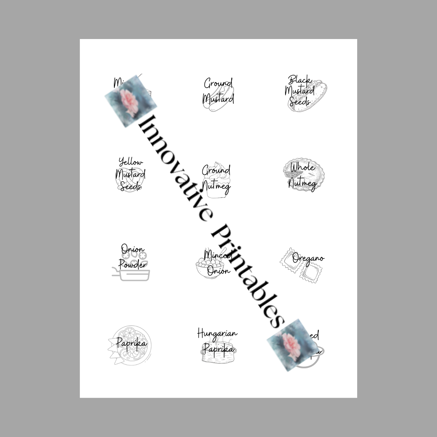 Printable Black Round Spice Jar Labels - Image 4