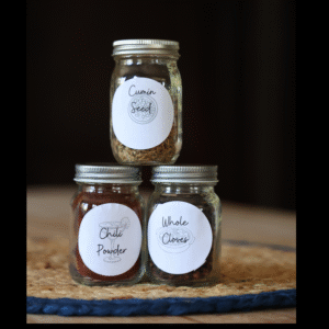 black dessert spice jar labels