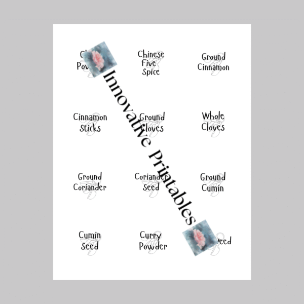 black homestyle spice jar labels