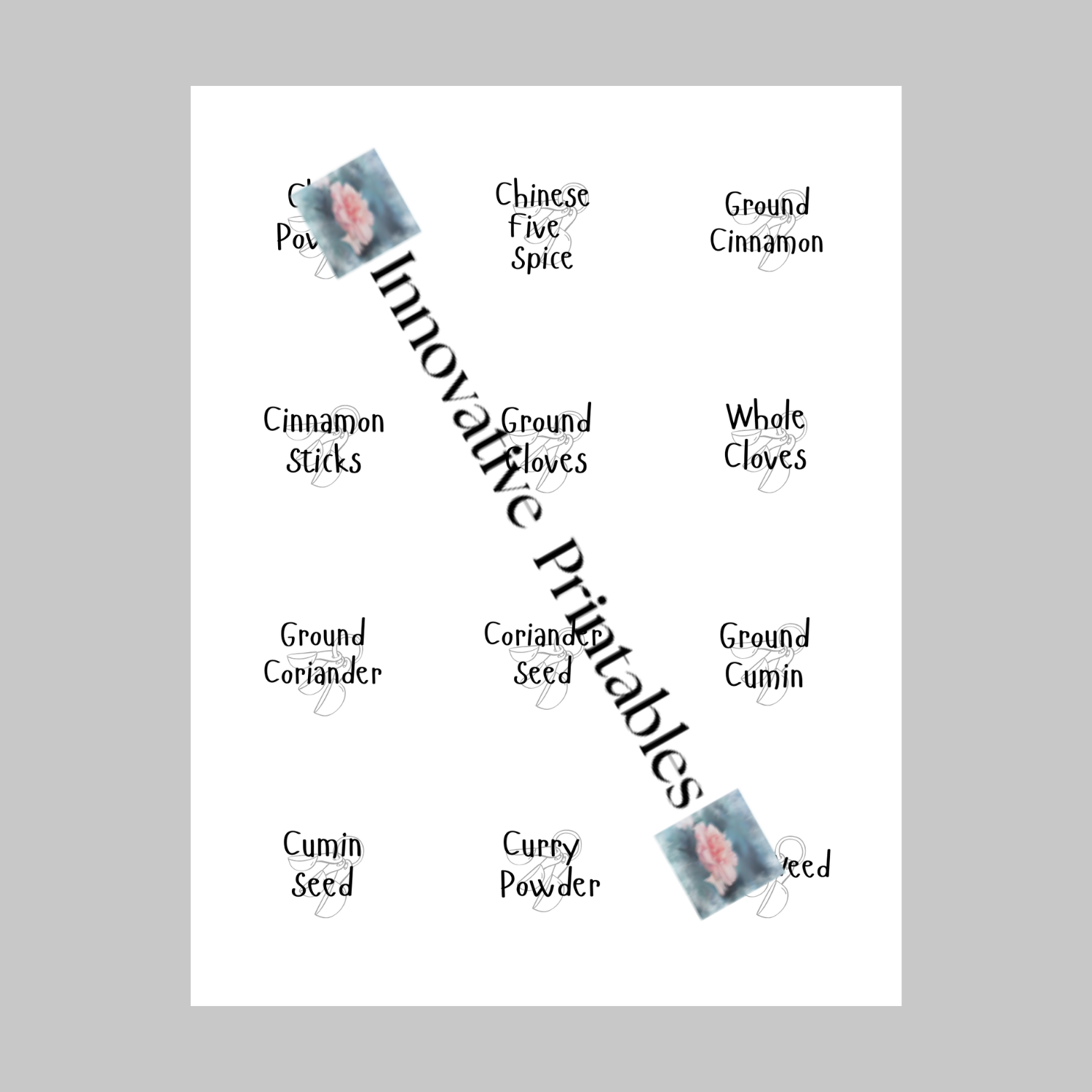 black homestyle spice jar labels