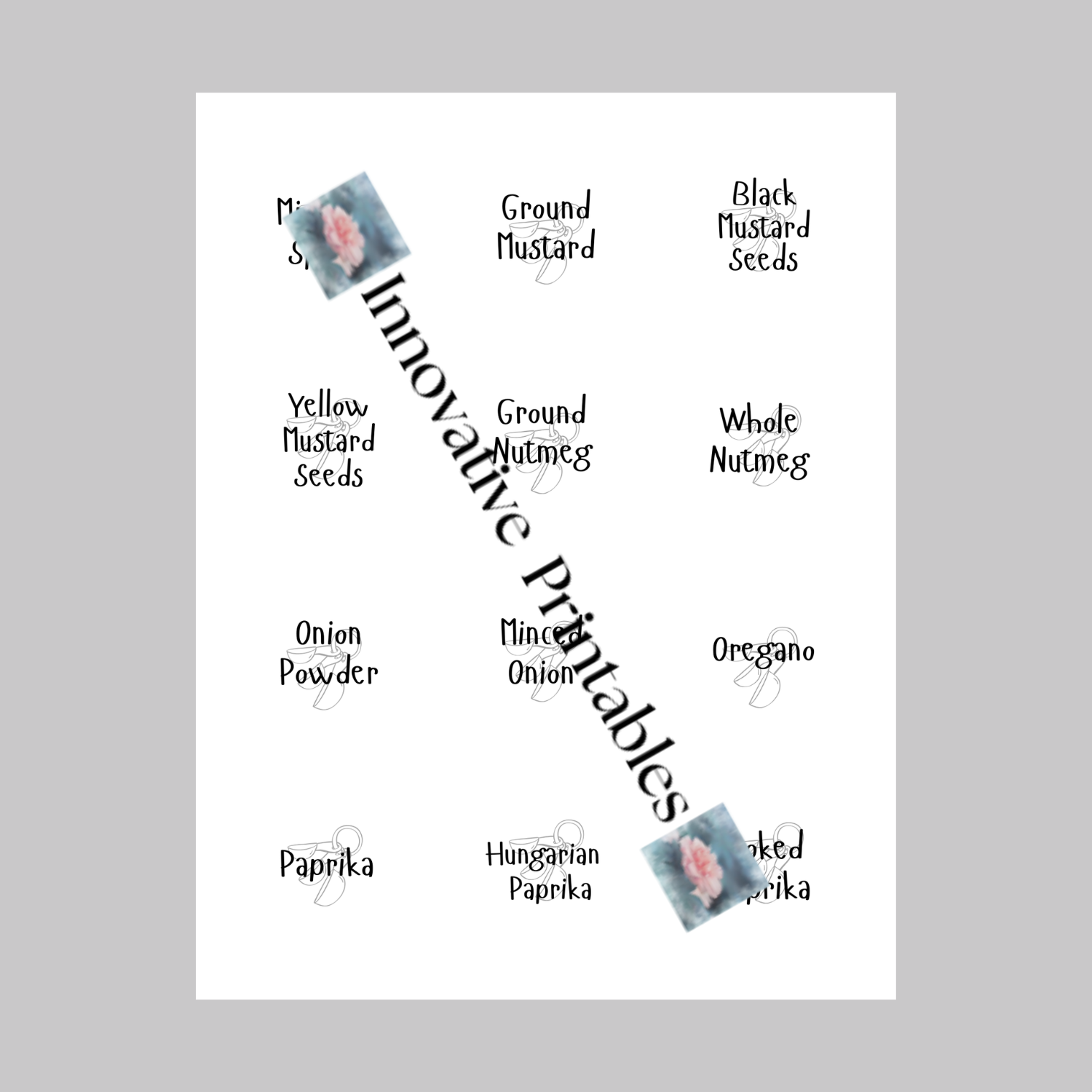 black homestyle spice jar labels