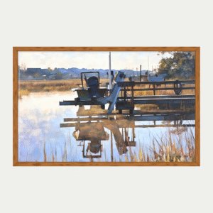 boat nestled on the dock