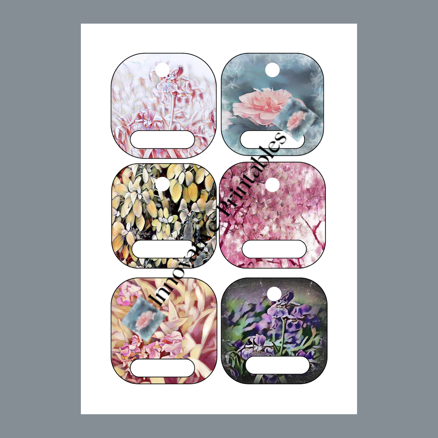 bright floral gift tags