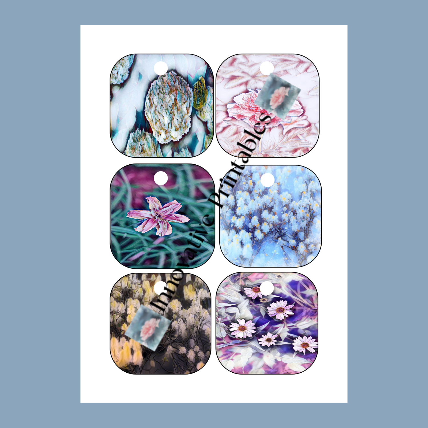 bright floral gift tags
