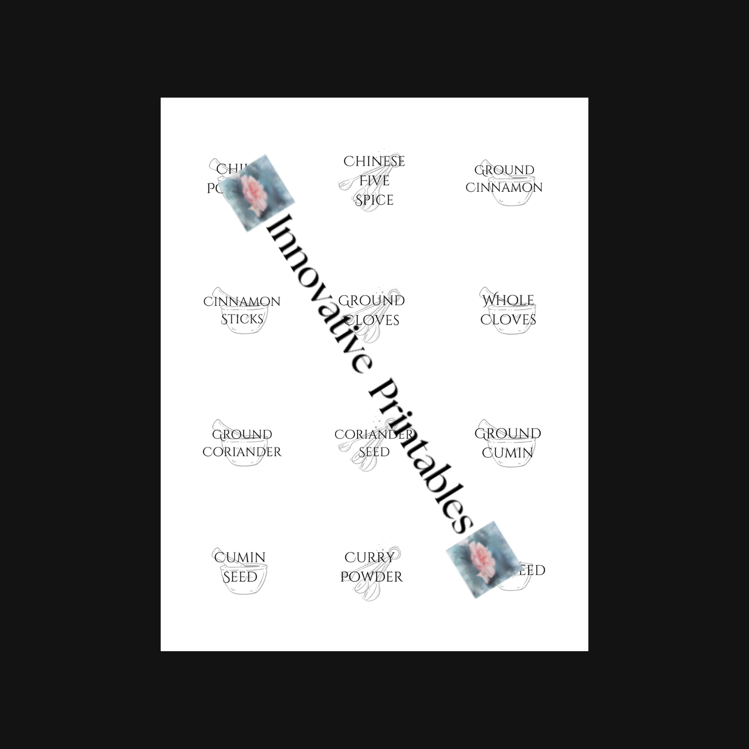 Printable Classic Black Kitchen Label Set - Image 3