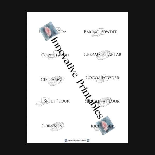 classic black pantry baking labels
