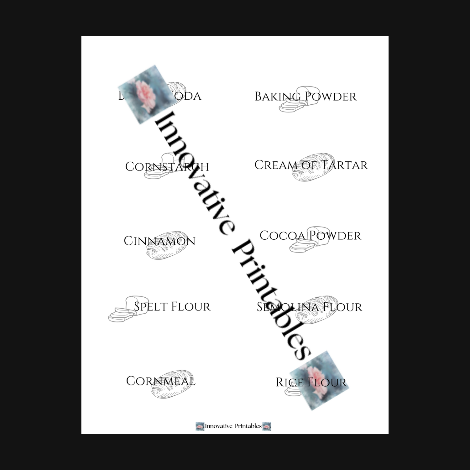 classic black pantry baking labels