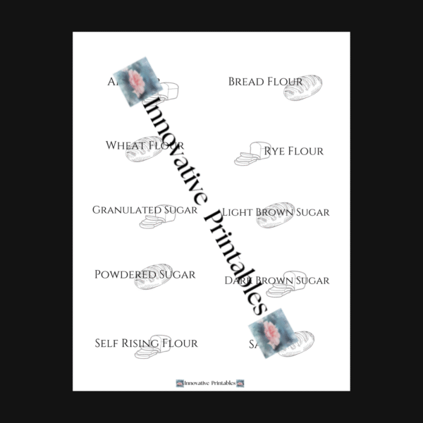 classic black pantry baking labels
