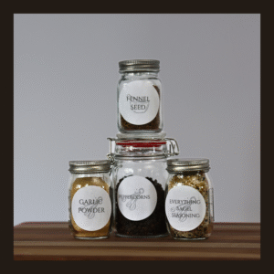 classic black spice jar labels
