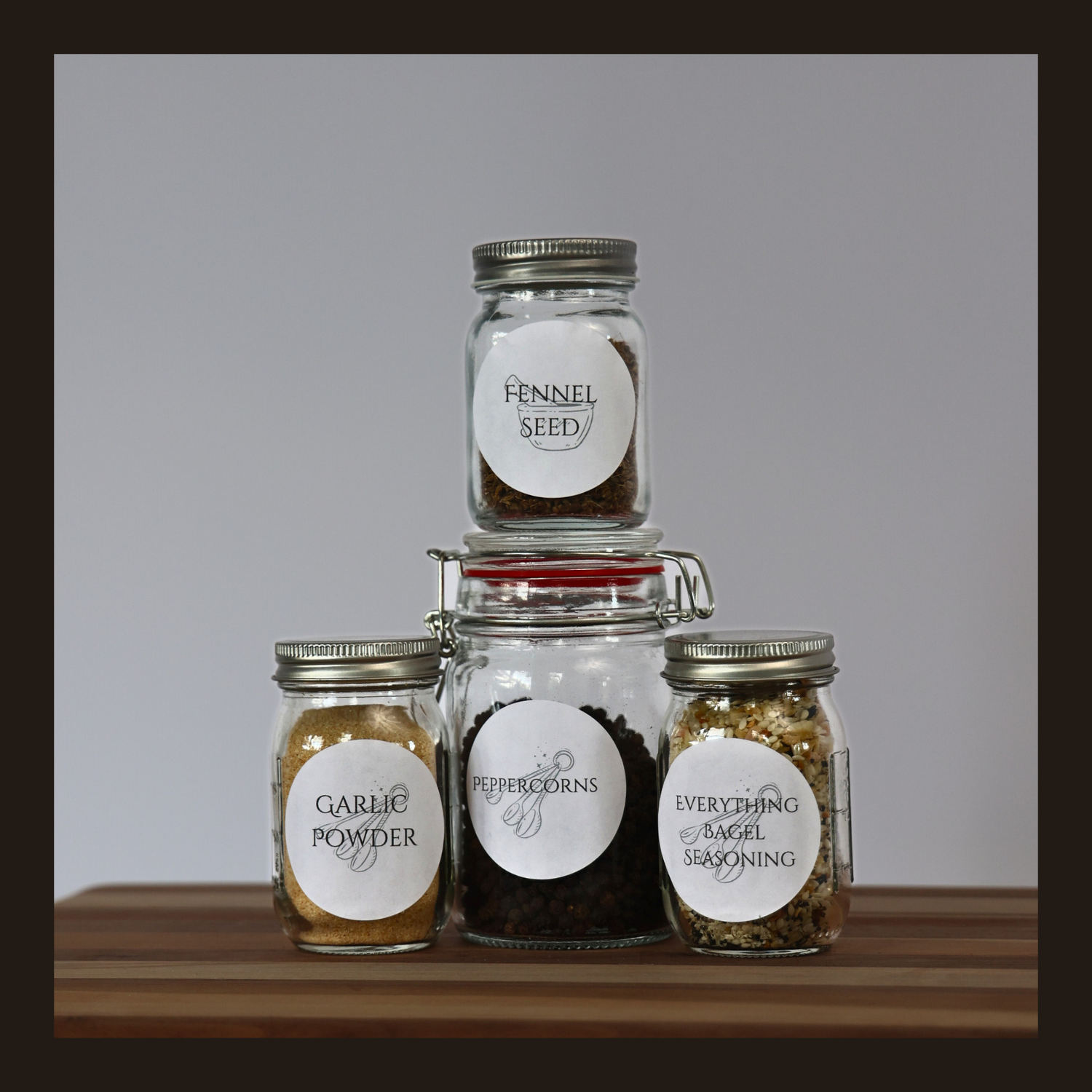 classic black spice jar labels