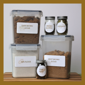 classic brown kitchen label set