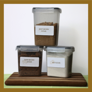 classic brown pantry baking label set