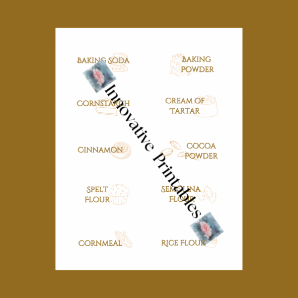 classic brown pantry baking label set