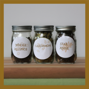 Printable Round Brown Spice Jar Labels