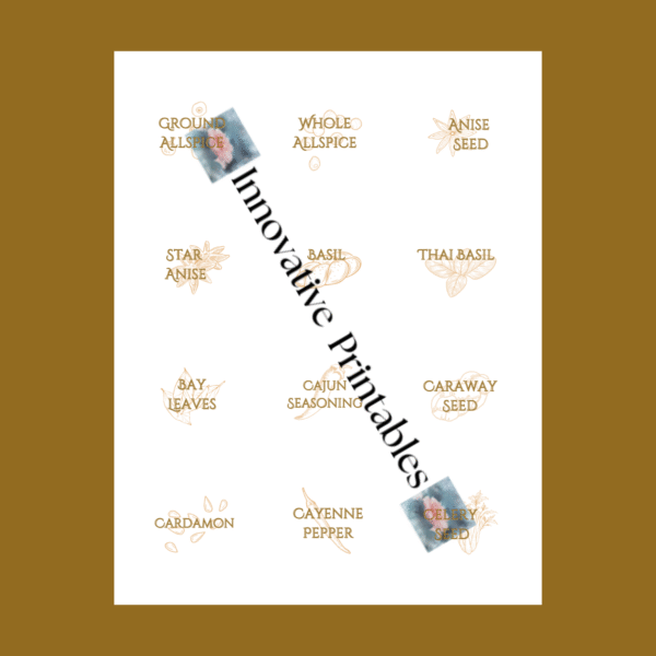 classic brown spice jar labels