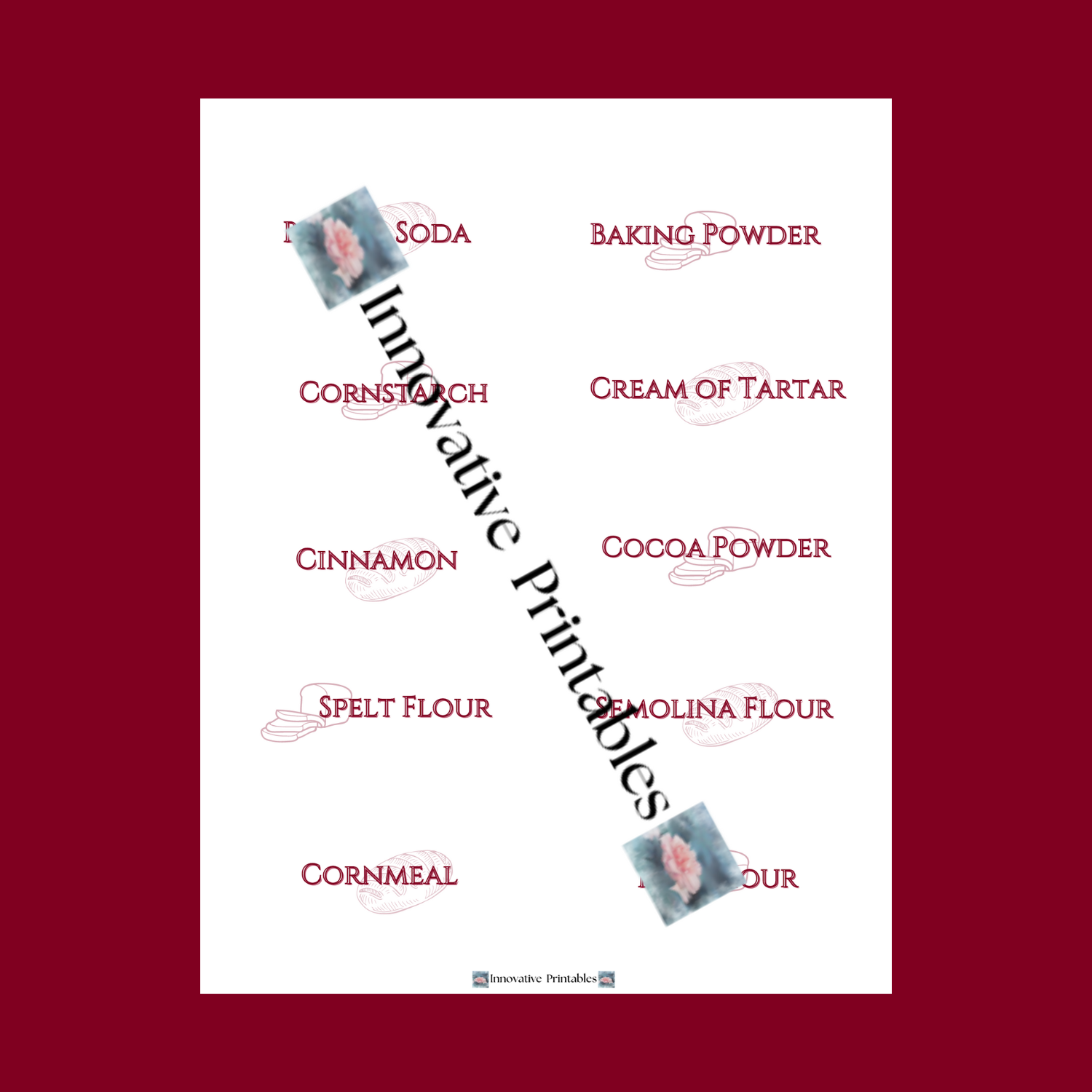 classic red wine kitchen label set