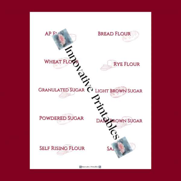 classic red wine pantry baking labels