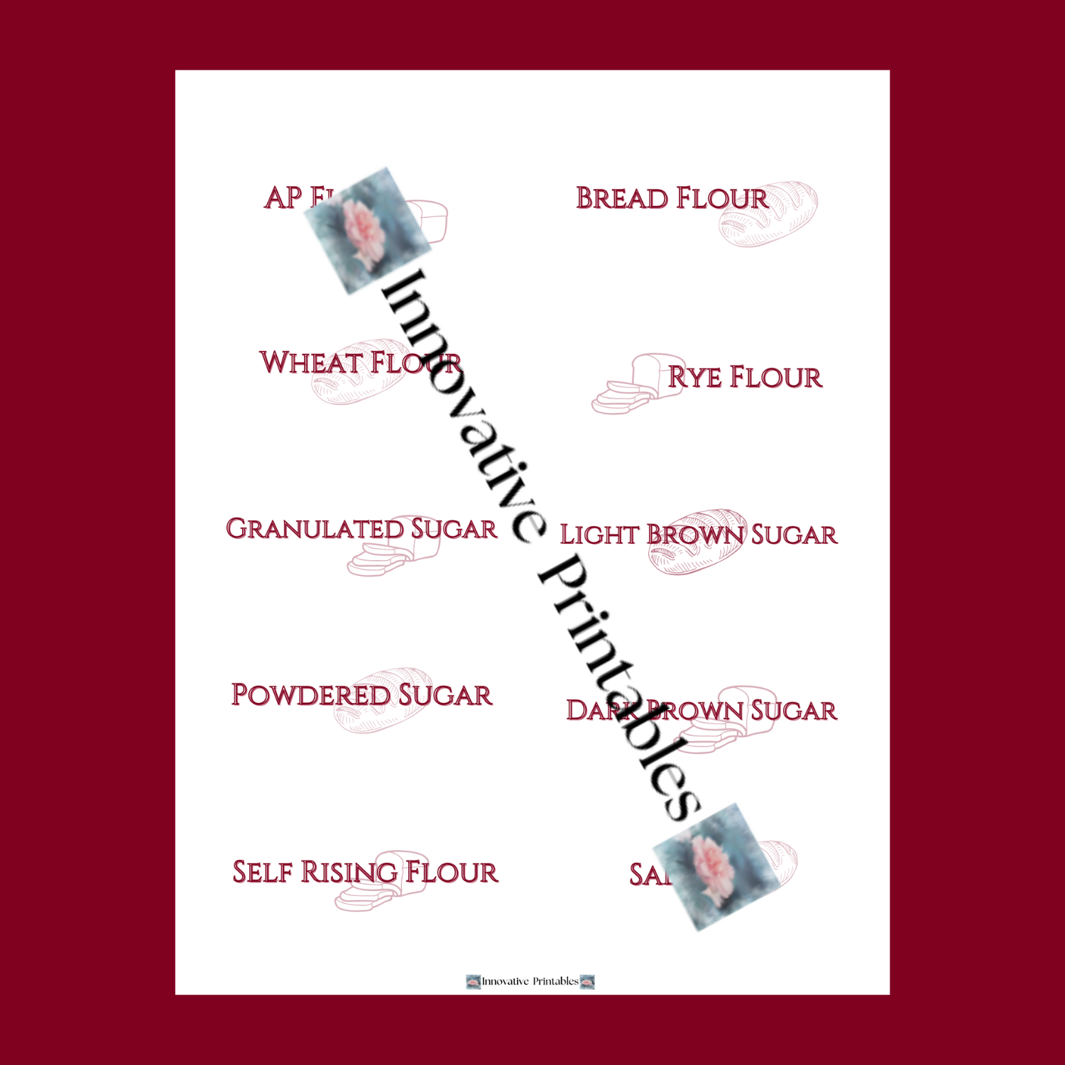 classic red wine pantry baking labels