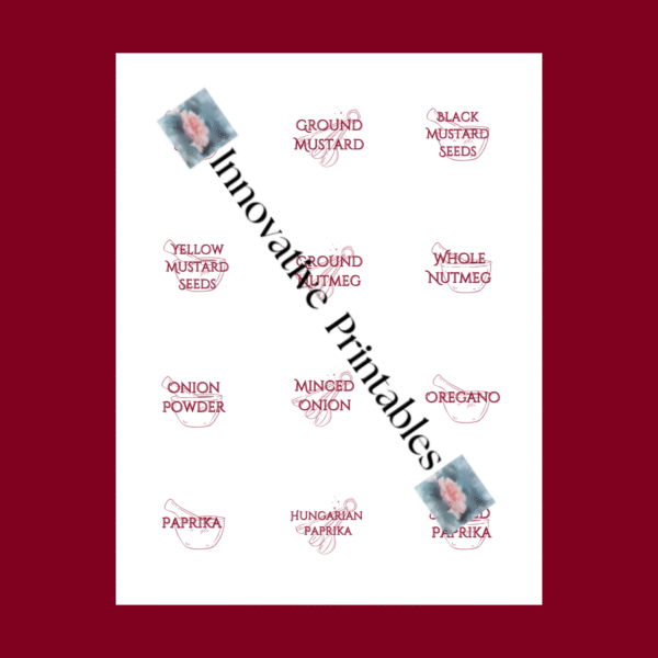 classic red wine spice jar labels