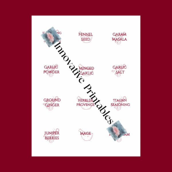classic red wine spice jar labels