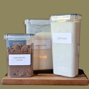 classic sage and yellow pantry baking labels