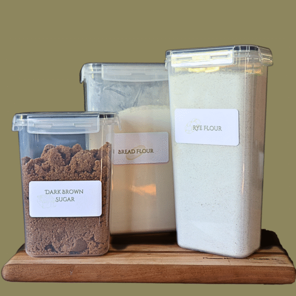 classic sage and yellow pantry baking labels