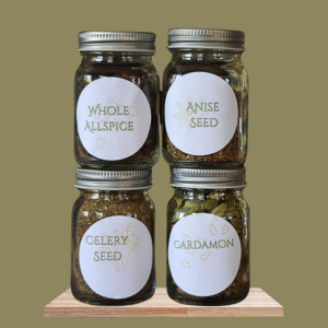 Printable Round Sage and Yellow Spice Jar Labels