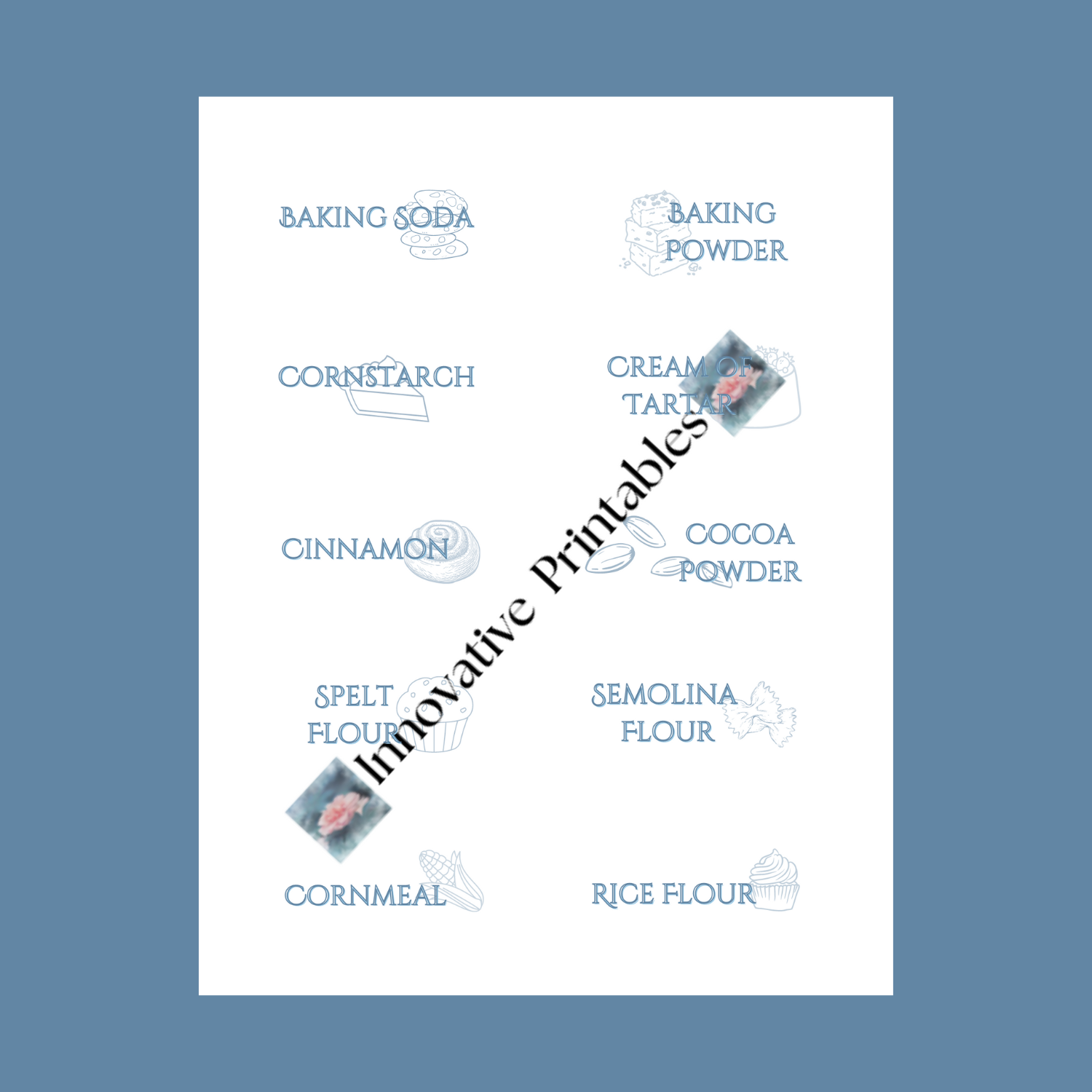 coastal blue pantry baking labels