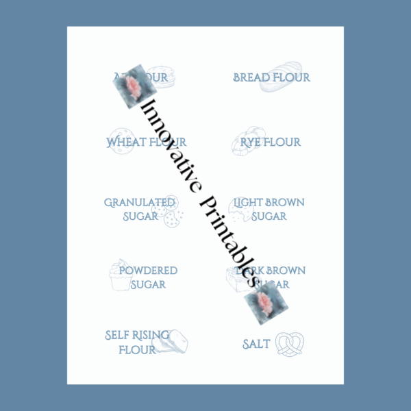 coastal blue pantry baking labels