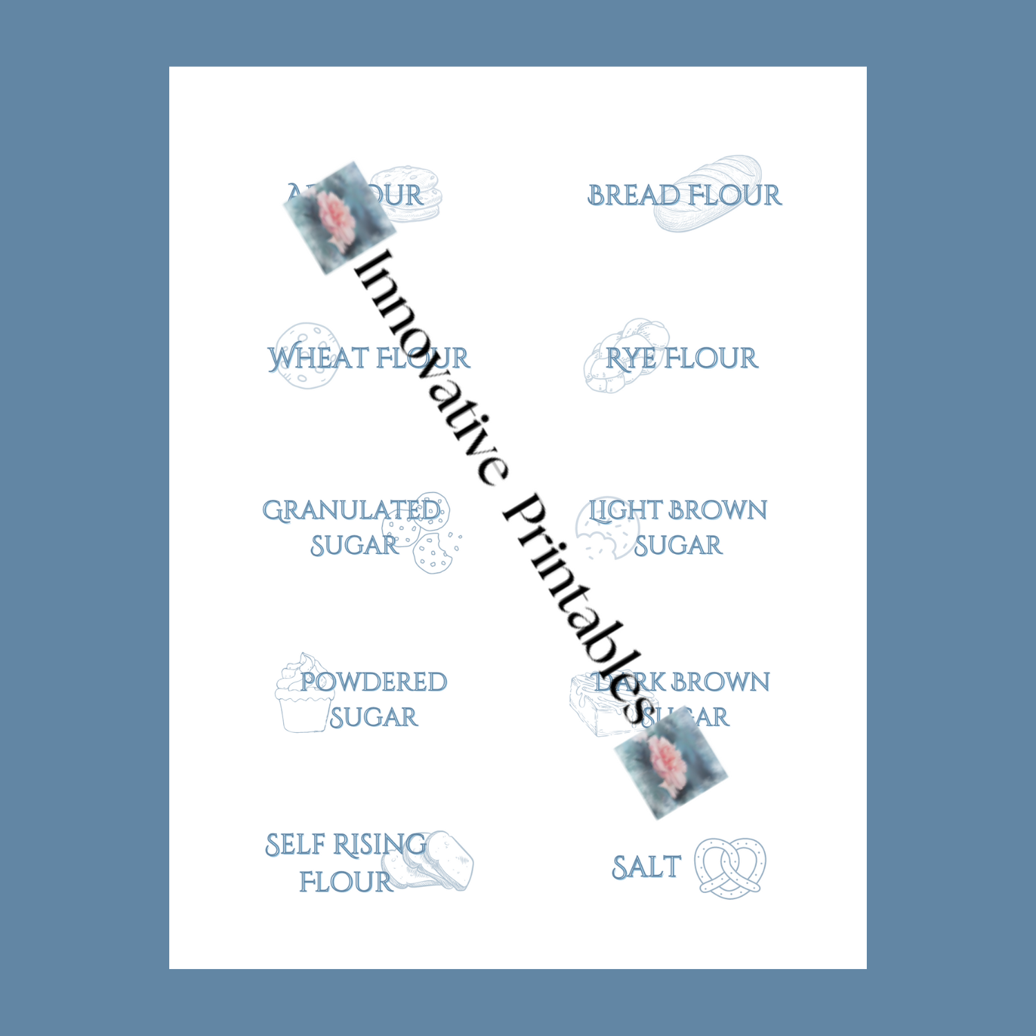 coastal blue pantry baking labels