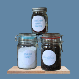coastal blue spice jar labels