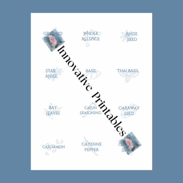 Printable Coastal Blue Spice Jar Labels - Image 4