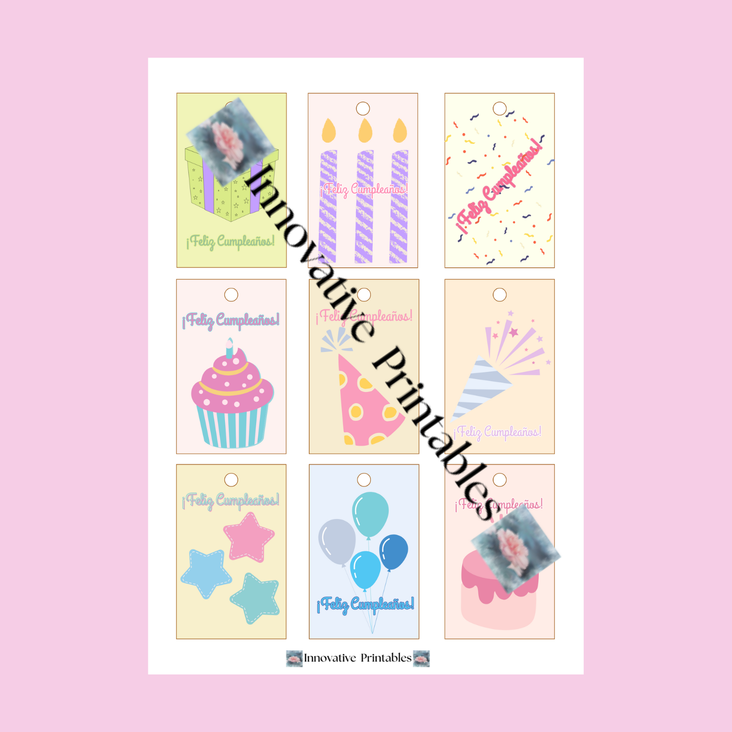 feliz cumpleanos gift tags