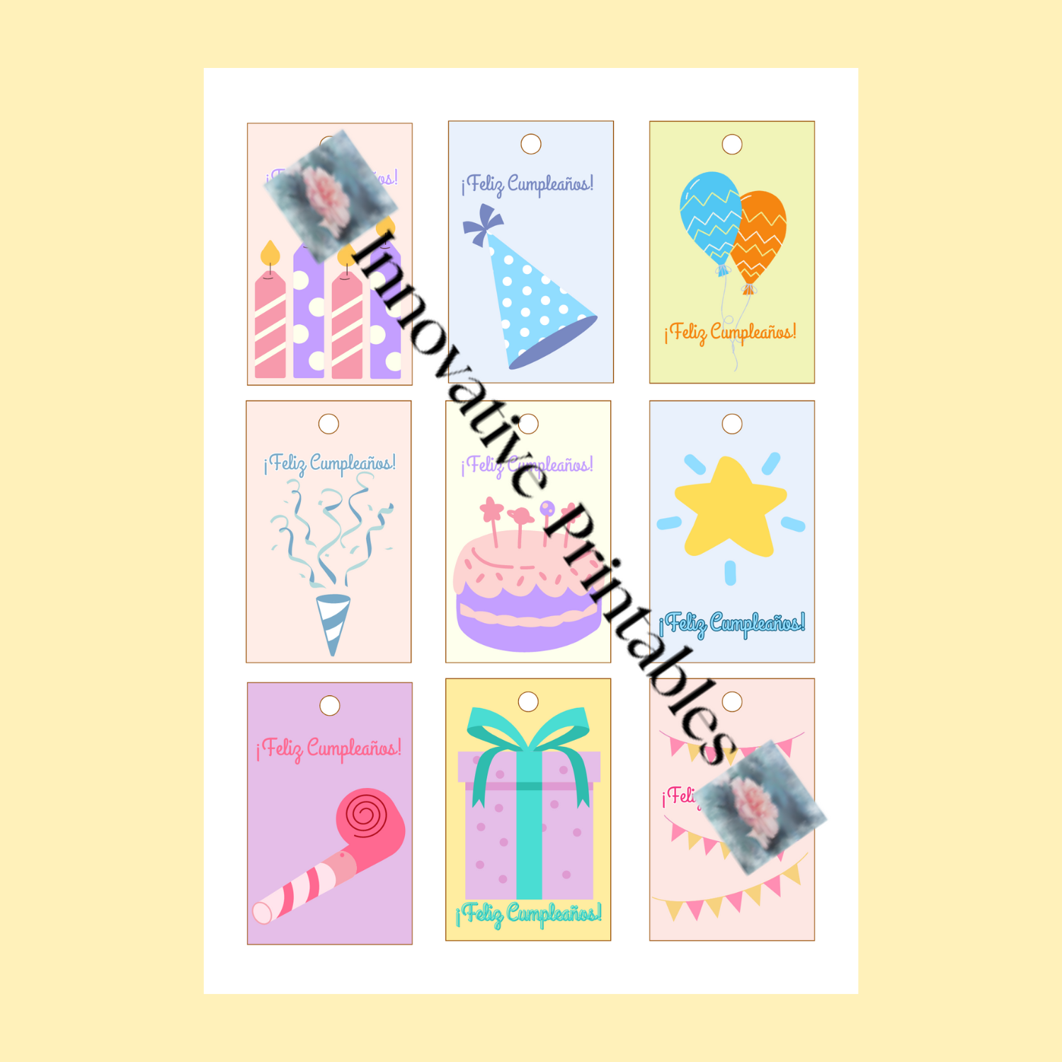 Printable Feliz Cumpleaños Gift Tags - Image 2
