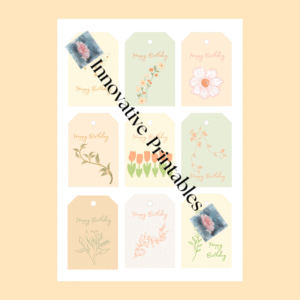 Floral Birthday Gift Tags