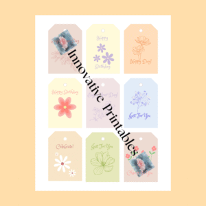 Floral Pastel Birthday Gift Tags