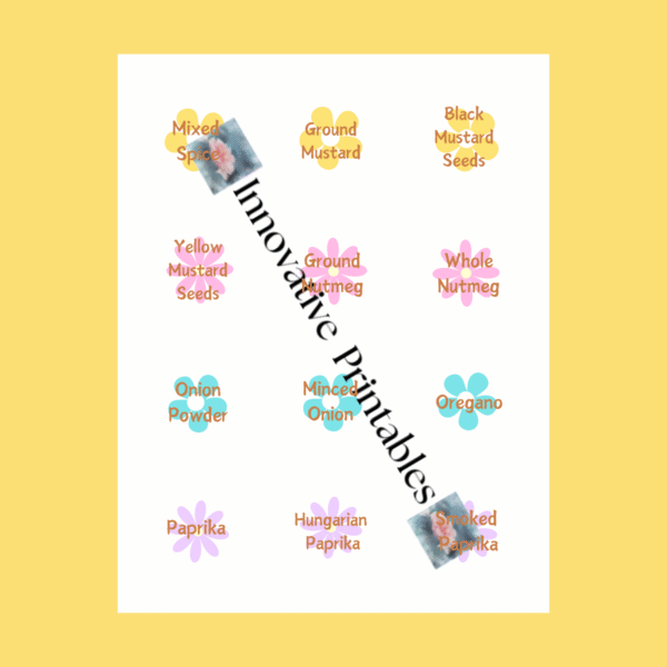floral pastel spice jar labels