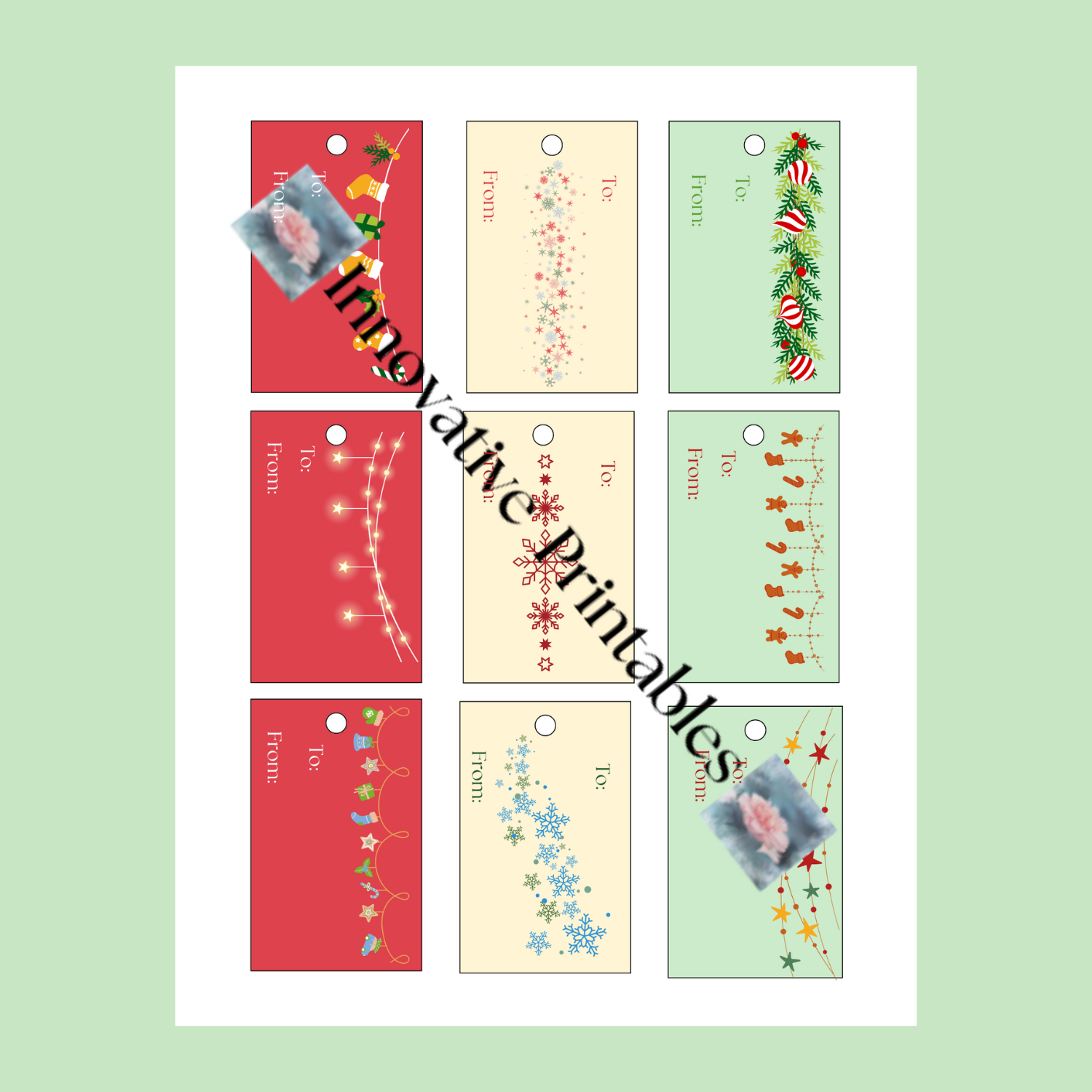garland gift tags