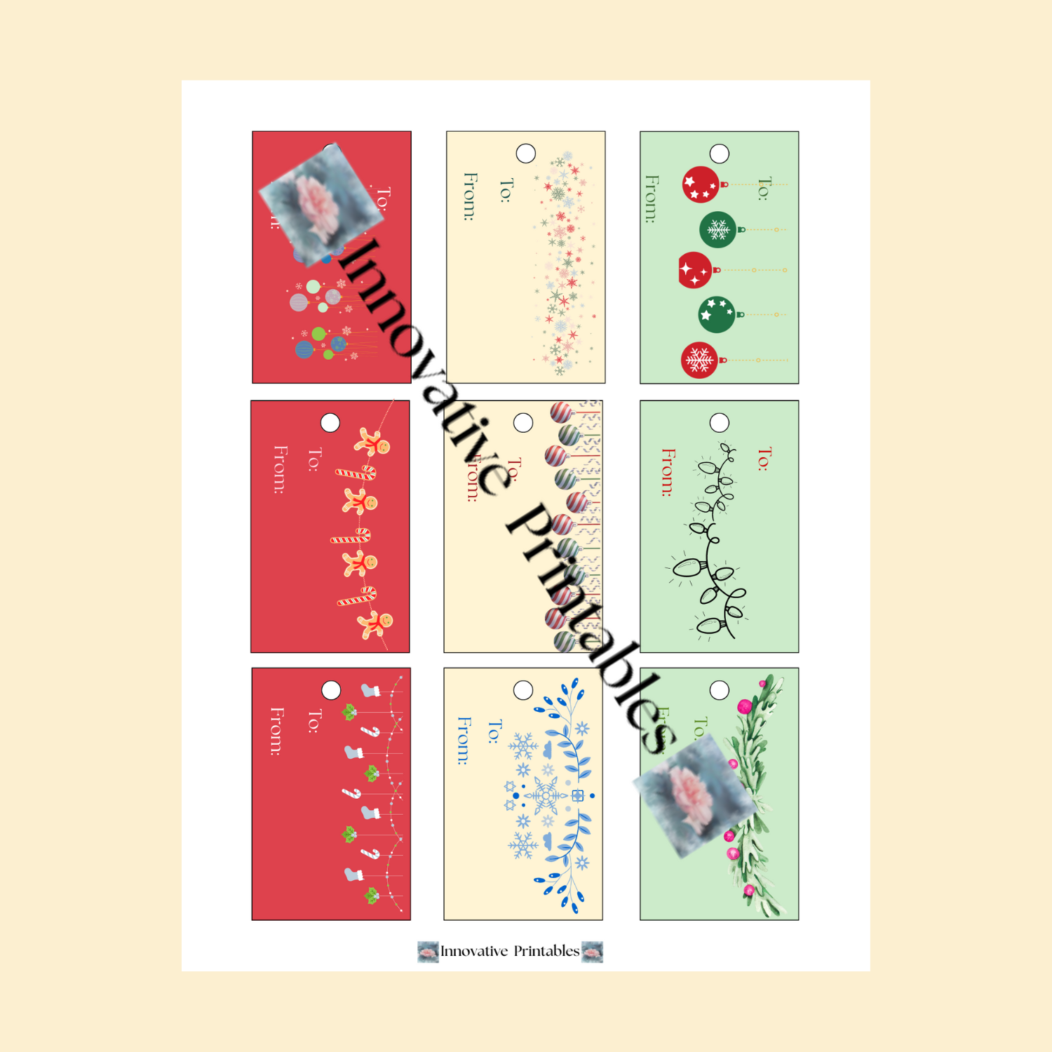 garland gift tags