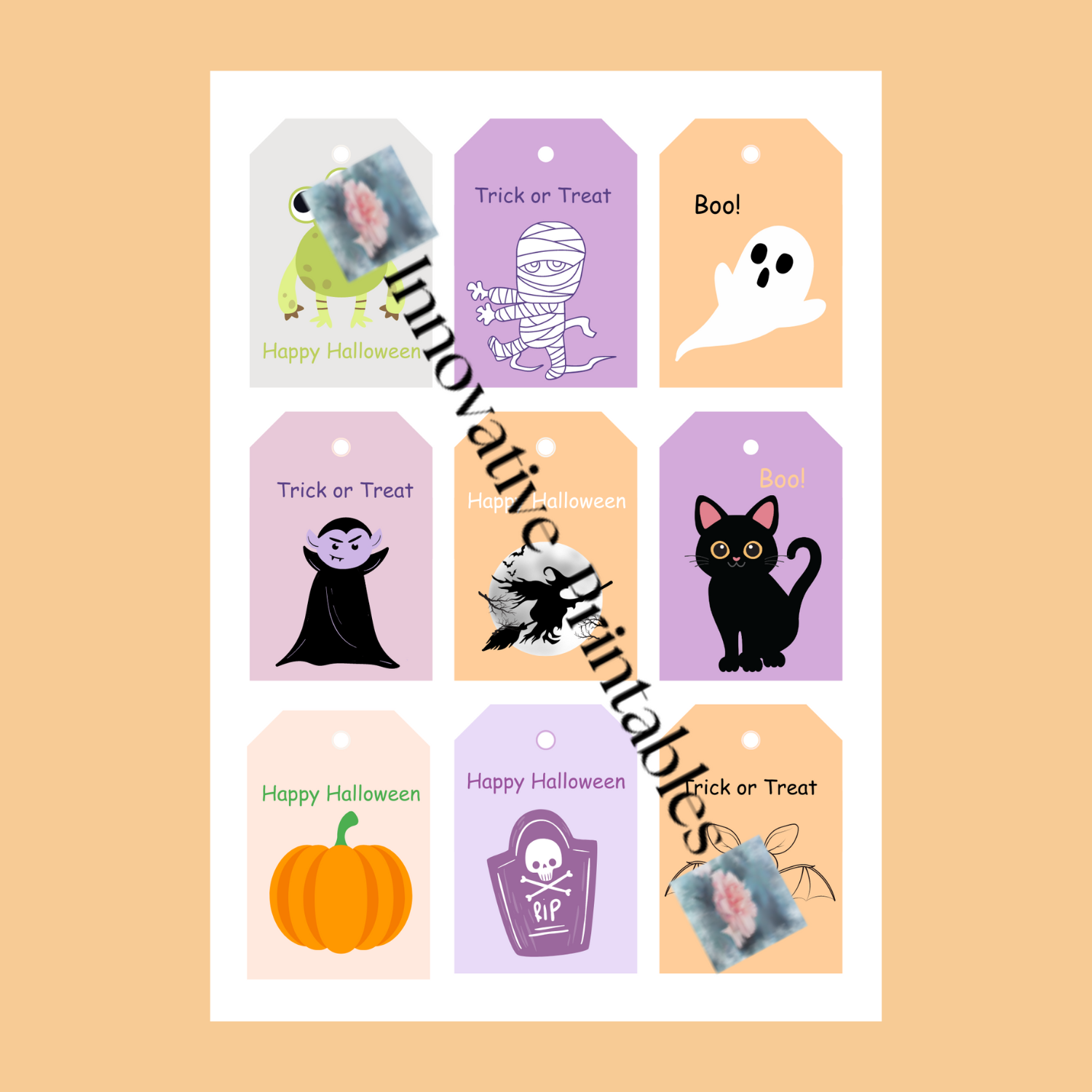 Halloween gift tags