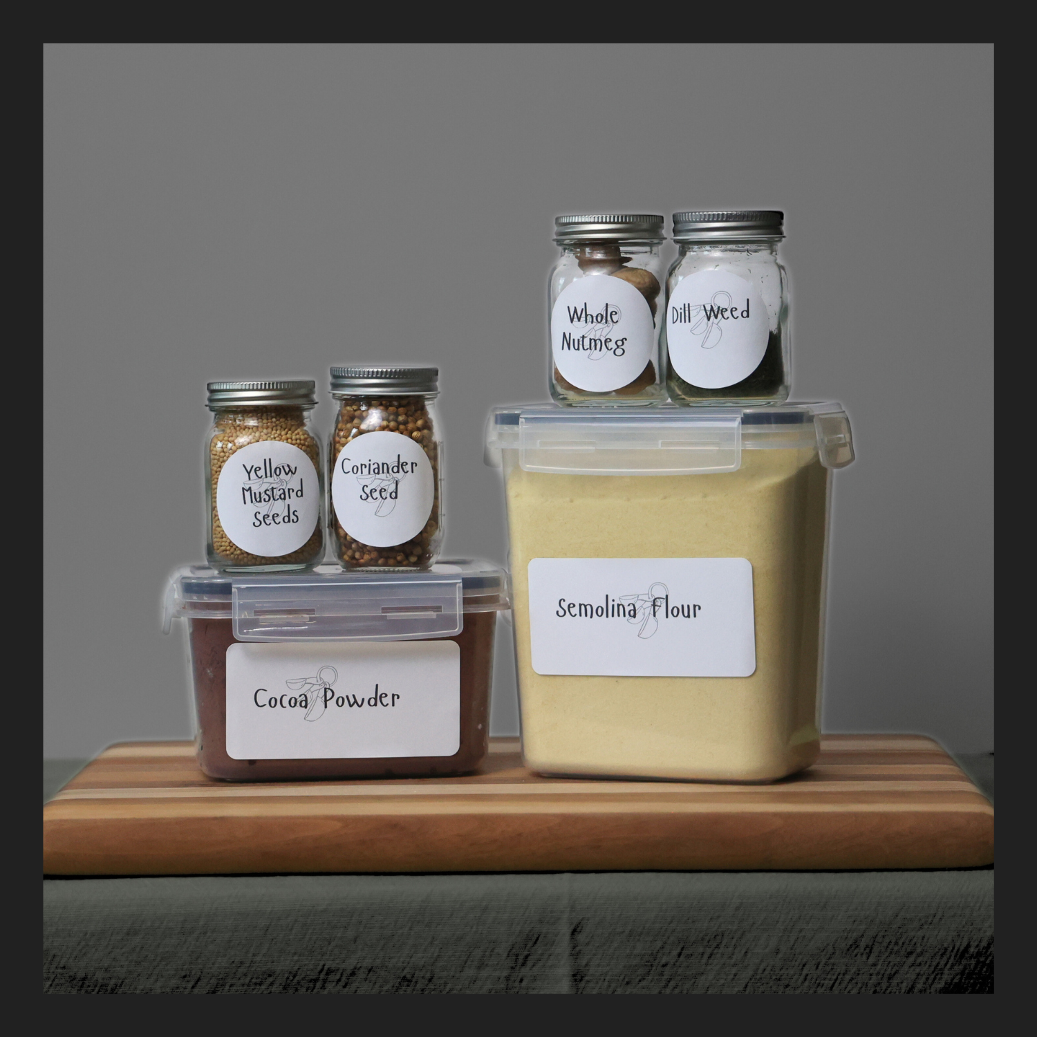 homestyle black kitchen label set